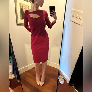 Chiara Boni Red Cut-Out Dress
